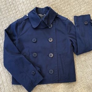 Ralph Lauren blue pea coat girls medium 8-10